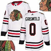 Blackhawks #0 Griswold White With Special Glittery Logo Adidas Jersey,baseball caps,new era cap wholesale,wholesale hats